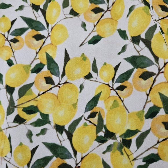 Cold shoulder lemon print blouse.  Flat friendly! - Picture 8 of 9